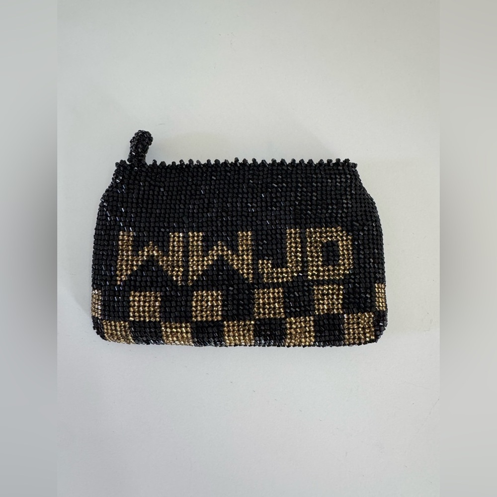 WWJD: What Would Jesus Do Checkered Beaded Coin Purse